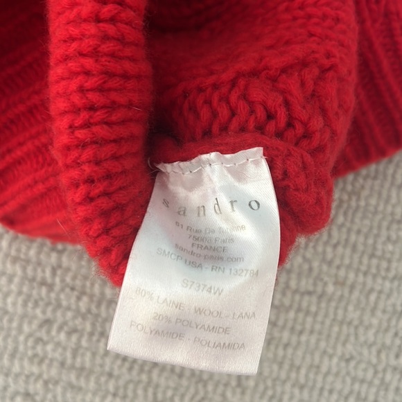 Sandro red wool sweater, size small. Made in Italy. - Picture 10 of 11